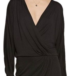 Haute hippie drape/crossover black dress